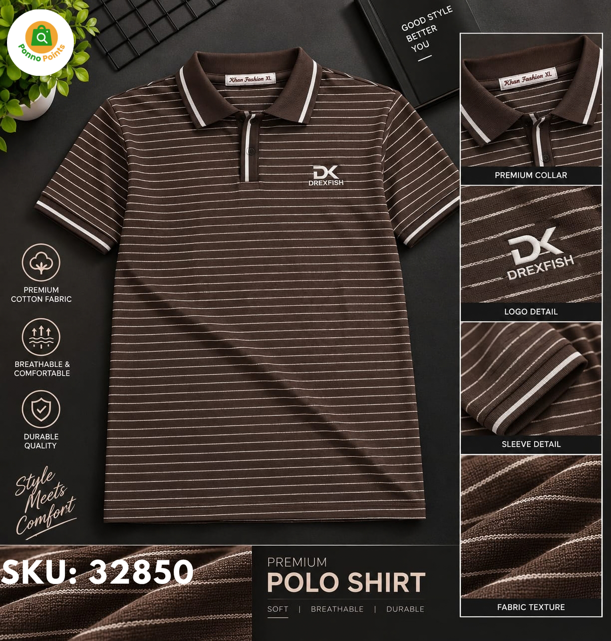 Trendy China Stripe V Neck Polo - Image 5