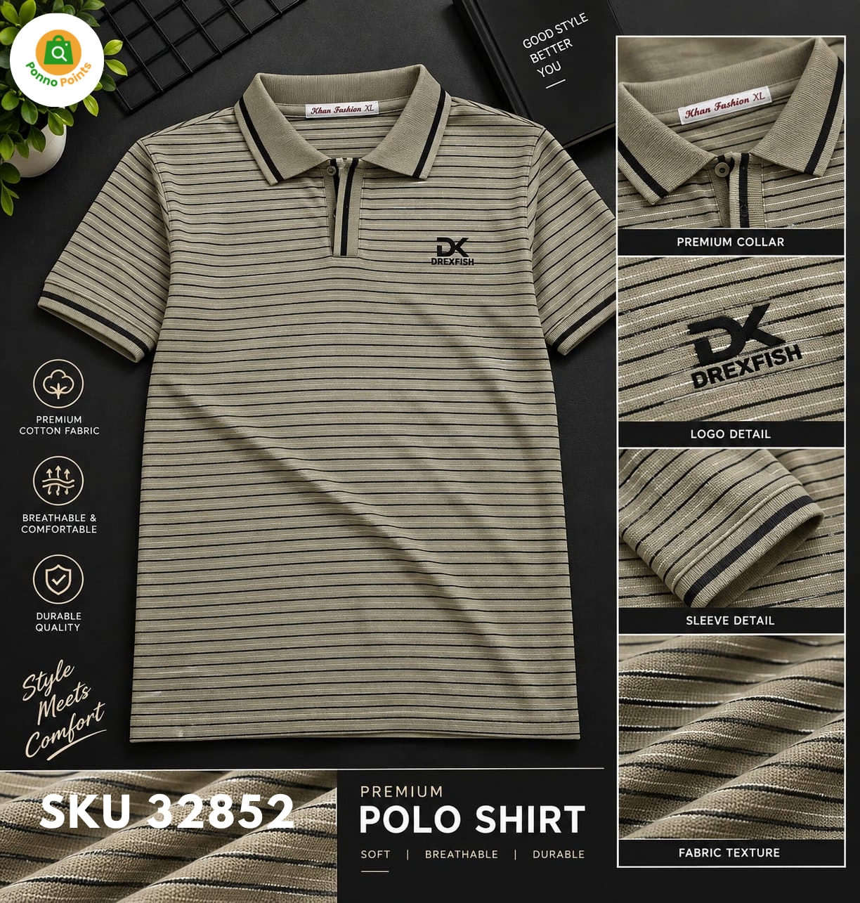 Trendy China Stripe V Neck Polo - Image 7