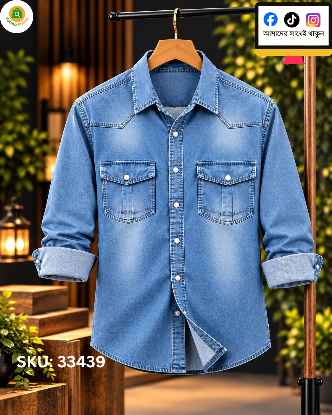 `Premium Trendy Denim Shirt - 220+ GSM - Winter Collection` - Image 5