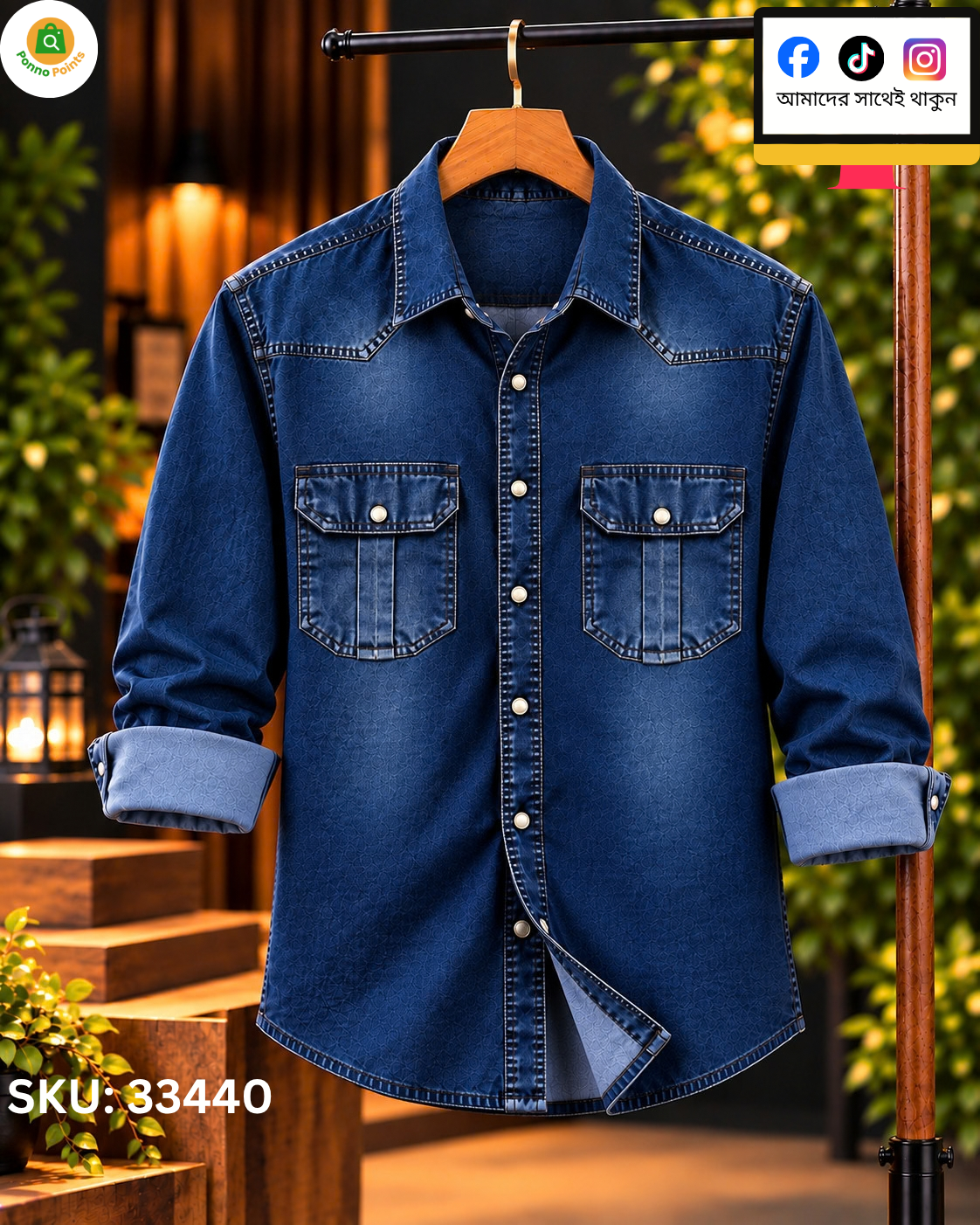`Premium Trendy Denim Shirt - 220+ GSM - Winter Collection` - Image 4