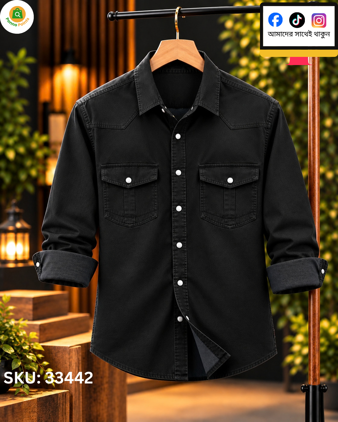 `Premium Trendy Denim Shirt - 220+ GSM - Winter Collection` - Image 7