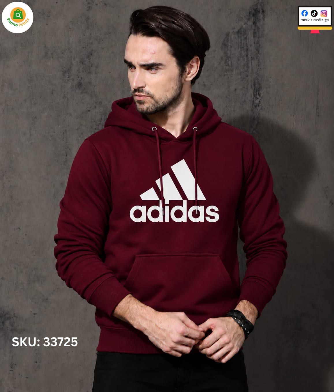 Stylish Solid Printed Cotton Hoodie - Image 16